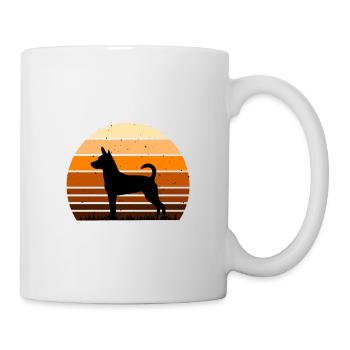 Decker Rat Terrier Dog Silhouette Retro Sunset - Mug blanc - blanc - Droite
