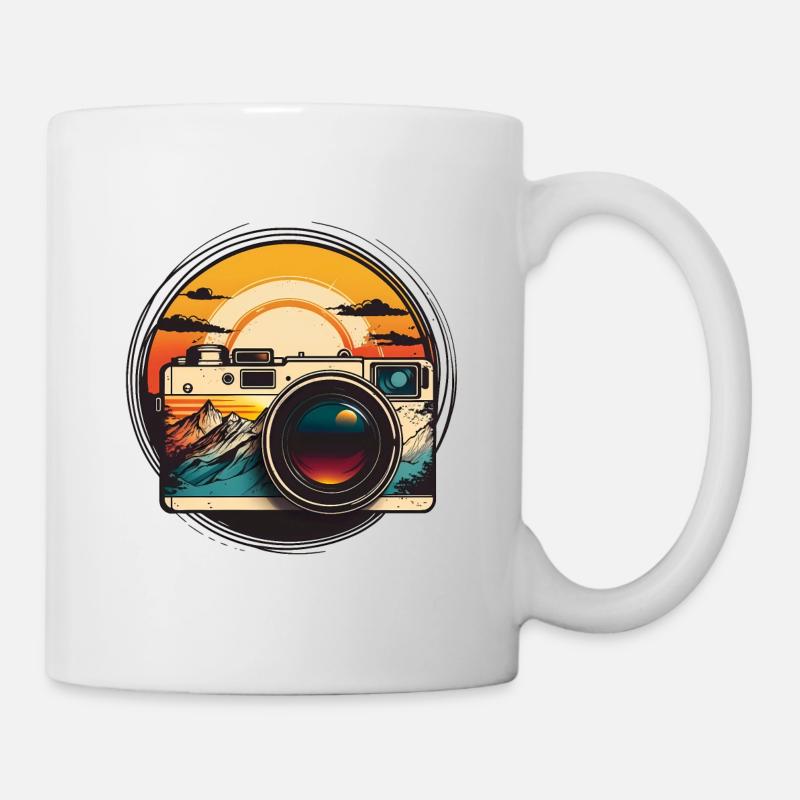 Retro Camera Sunset - Mug - white