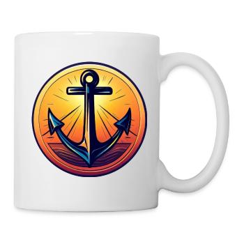 Anchor Sunset Red Colors - Mug - white - Right