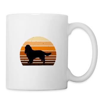 English Springer Spaniel Dog Silhouette Retro Sun - Tasse - Weiß - Rechts