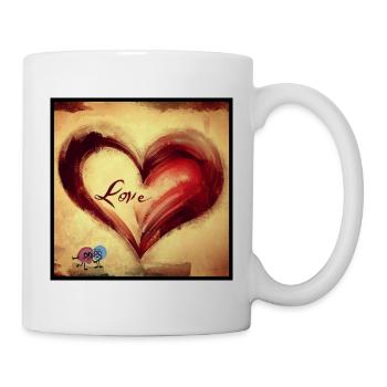 L’amour est si doux! Amour Mignon coeur Kunst Art - Mug blanc - blanc - Droite