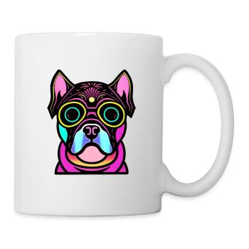 Happy dog. Happy dogs. Bulldog - Mug - white - Right