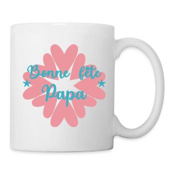 FÊTE DES PÈRES. BONNE FÊTE PAPA. PAPA. BONNE FÊTE - Mug blanc - blanc - Droite