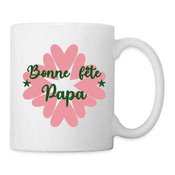 FÊTE DES PÈRES. BONNE FÊTE PAPA. PAPA. BONNE FÊTE - Mug blanc - blanc - Droite