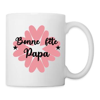 PAPA. FÊTE DES PÈRES. BONNE FÊTE PAPA. BONNE FÊTE - Mug blanc - blanc - Droite