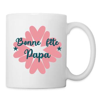 FÊTE DES PÈRES. BONNE FÊTE PAPA. PAPA. BONNE FÊTE - Mug blanc - blanc - Droite