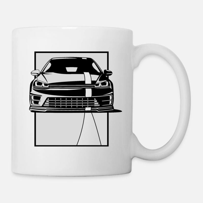 Ligne transparente noire automatique - Mug blanc - blanc