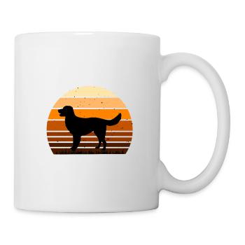 German Longhaired Pointer Dog Silhouette Retro - Mug - white - Right