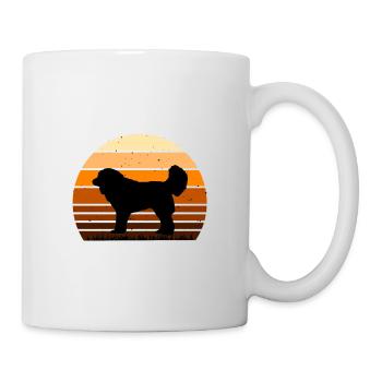 Georgian Schäferhund Liebe Silhouette Retro Sonnenuntergang - Tasse - Weiß - Rechts