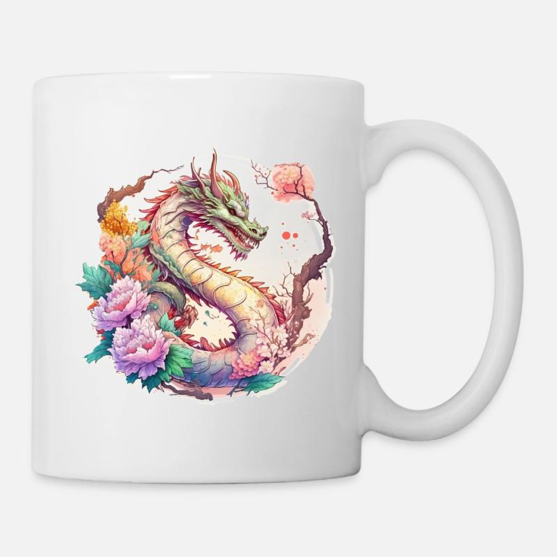 Japanischer Drache - Tasse - Weiß