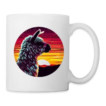Lama Alpaga Coucher de soleil Vue latérale - Mug blanc - blanc - Droite