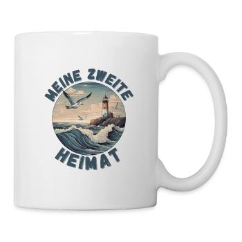 Urlaub an der Nordsee und Ostsee zweite Heimat - Tasse - Weiß - Rechts