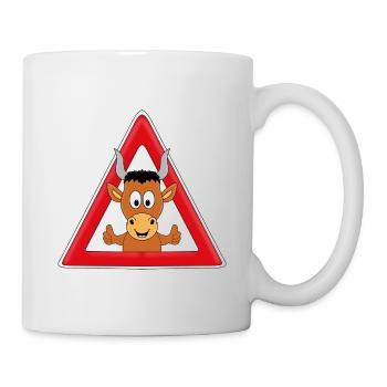 ACHTUNG STIER - BULLE - TIER - TIERISCH - GUT - Tasse - Weiß - Rechts