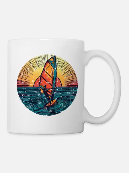 Windsurfer Surfer Sunset - Mug blanc - blanc