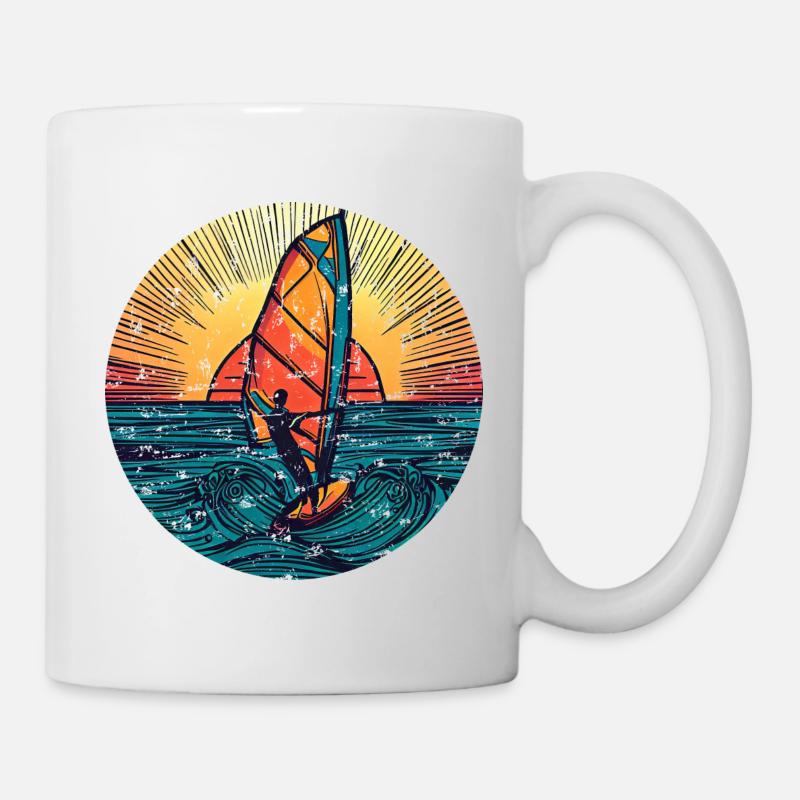 Windsurfer Surfer Sunset - Mug blanc - blanc