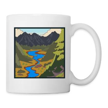 Landscape on the topic of sustainability - Mug - white - Right