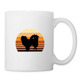 Japanese Chin Dog Silhouette Vintage Sunset - Mug - white - Right