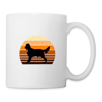 Irischer Setter Hund Liebhaber Silhouette Vintage Sonnenuntergang - Tasse - Weiß - Rechts