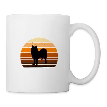 Husky Dog Silhouette Vintage Sunset for Dog Lovers - Mug - white - Right