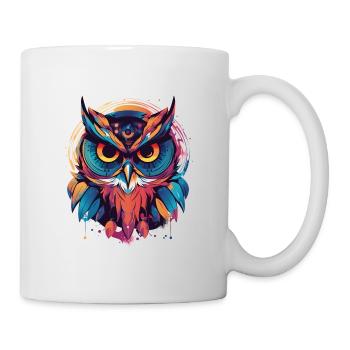 Mignon bohème hibou indie coloré - Mug blanc - blanc - Droite