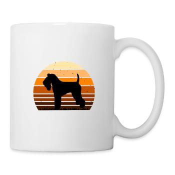 Kerry Blue Terrier Dog Silhouette Retro Sunset - Mug - white - Right