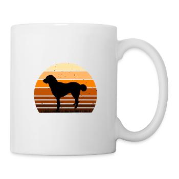 Kuchi Afghan Shepard Dog Silhouette Rétro Coucher de soleil - Mug blanc - blanc - Droite