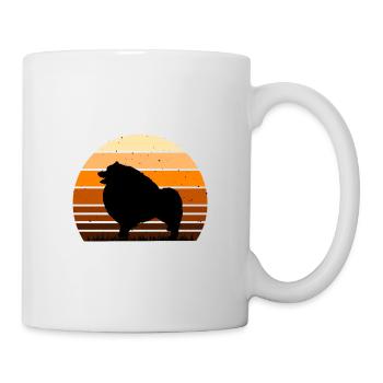 Keeshond Dog Lover Silhouette Vintage Sunset - Mug - white - Right