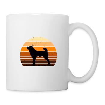 Karelian Bear Dog Lover Silhouette Vintage Sunset - Mug - white - Right