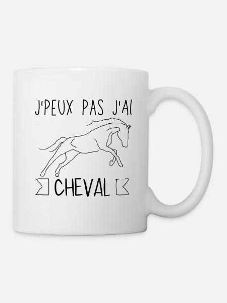 J Peux Pas J Ai Cheval - Mug blanc - blanc