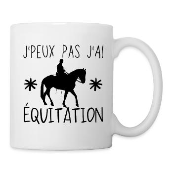 J Peux pas j ai équitation - Mug blanc - blanc - Droite