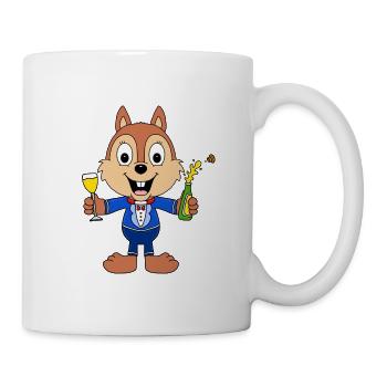 EICHHÖRNCHEN - PARTY - FEIER - SEKT - TIER - Tasse - Weiß - Rechts