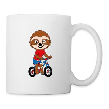 FAULTIER - FAHRRAD - RAD - RADFAHRER - TIER - Tasse - Weiß - Rechts