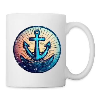 Segeln Motorboot Anker Rund Sunset - Tasse - Weiß - Rechts