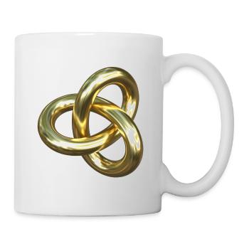 Torusknoten Gold 3D - Tasse - Weiß - Rechts