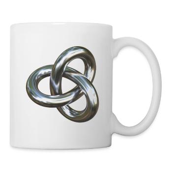 Torusknoten Silber 3D - Tasse - Weiß - Rechts