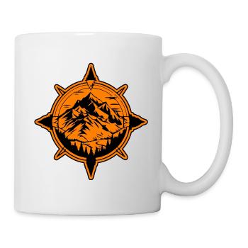 Symbole de voyage Compass Mountains - Mug blanc - blanc - Droite