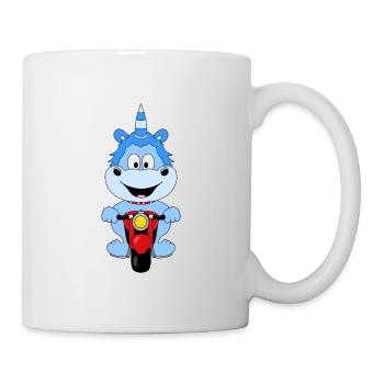 EINHORN - MOTORRAD - BIKER - KIND - BABY - FUN - Tasse - Weiß - Rechts