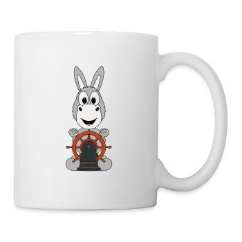 ESEL - KAPITÄN - BOOT - SCHIFF - MEER - SEE - TIER - Tasse - Weiß - Rechts