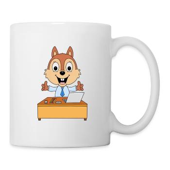 EICHHÖRNCHEN - BÜRO - ARBEIT - JOB - BERUF - TIER - Tasse - Weiß - Rechts