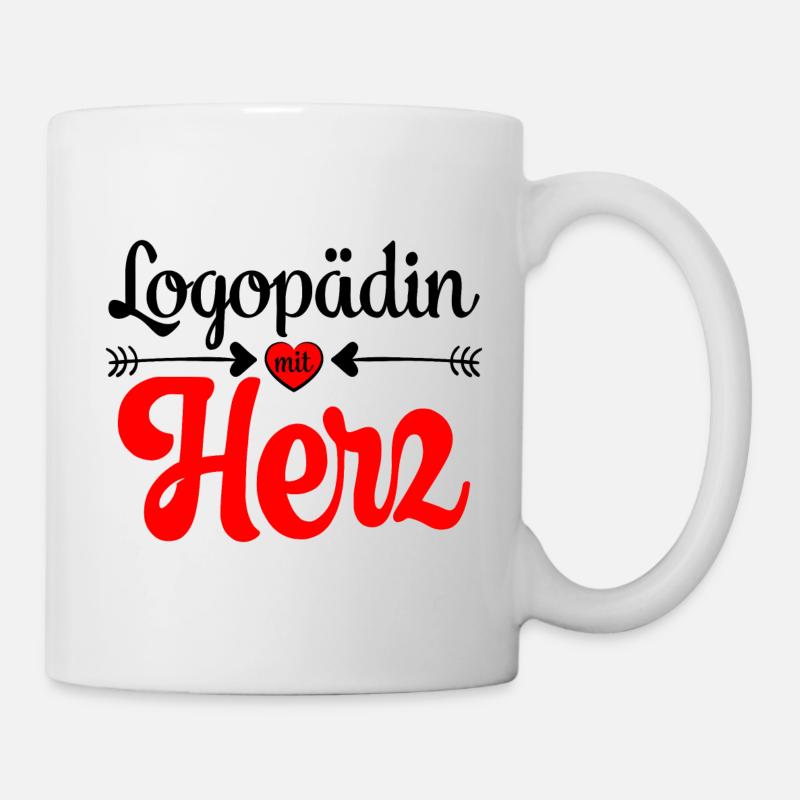 Logopädin mit Herz Beste Dankeschön danke sagen an - Tasse - Weiß