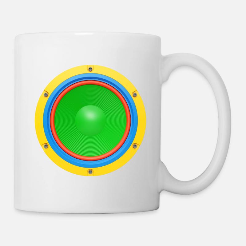 Bunter Lautsprecher 3D - Tasse - Weiß