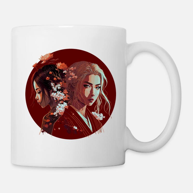 Est et Ouest - Sakura et Lotus 5000 - NUMÉRIQUE - Mug blanc - blanc