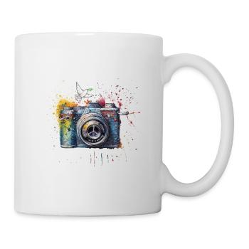 Paint Splash Photo Camera Peace Symbol Press - Mug blanc - blanc - Droite