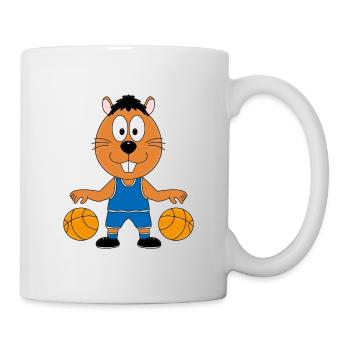 BASKETBALL - SPORT - BIBER - TIER - KIND - BABY - Tasse - Weiß - Rechts