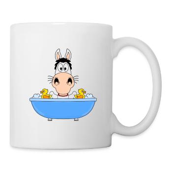 PFERD - BADEN - BADEWANNE - TIER - KIND - BABY - Tasse - Weiß - Rechts