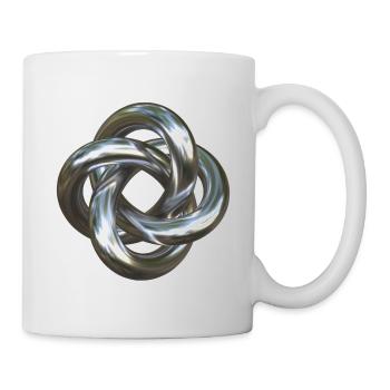 Torusknoten Silber 3D - Tasse - Weiß - Rechts