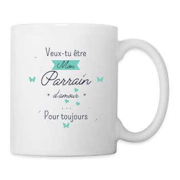 veux tu être mon parrain d'amour - Mug blanc - blanc - Droite