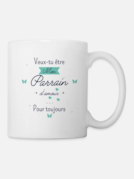 veux tu être mon parrain d'amour - Mug blanc - blanc