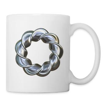 Gedrehter 3D Ring Silber - Tasse - Weiß - Rechts