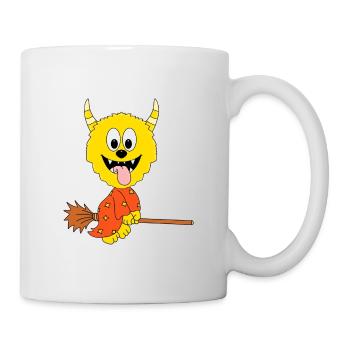 MONSTER - HEXE - KIND - BABY - HEXENBESEN - Tasse - Weiß - Rechts